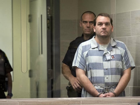 Robert William Hodges, 32, right, is arraigned in connection with the deaths of his three children on Monday, Sept. 18, 2017.